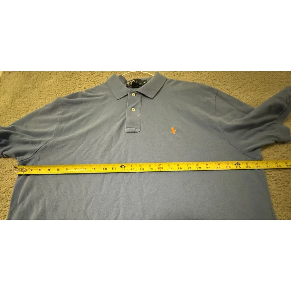 VTG Polo Ralph Lauren‎ Polo Shirt Men 2XL XXL Blue Short Sleeve